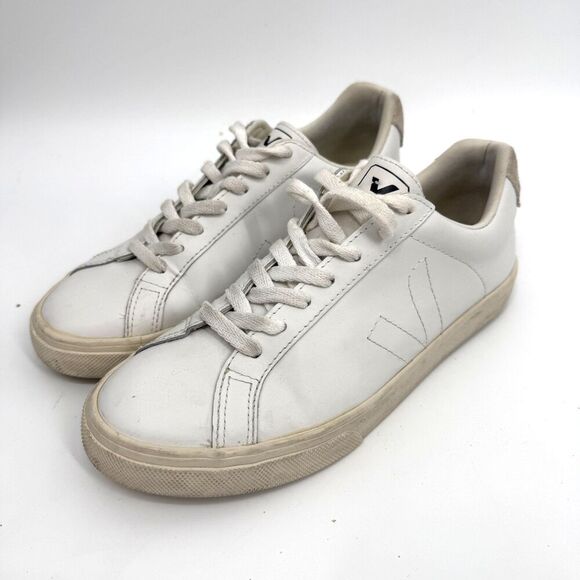 Veja Shoes - Veja Esplar Leather Suede White Sneakers Casual Preppy Athleisure Women Size 8